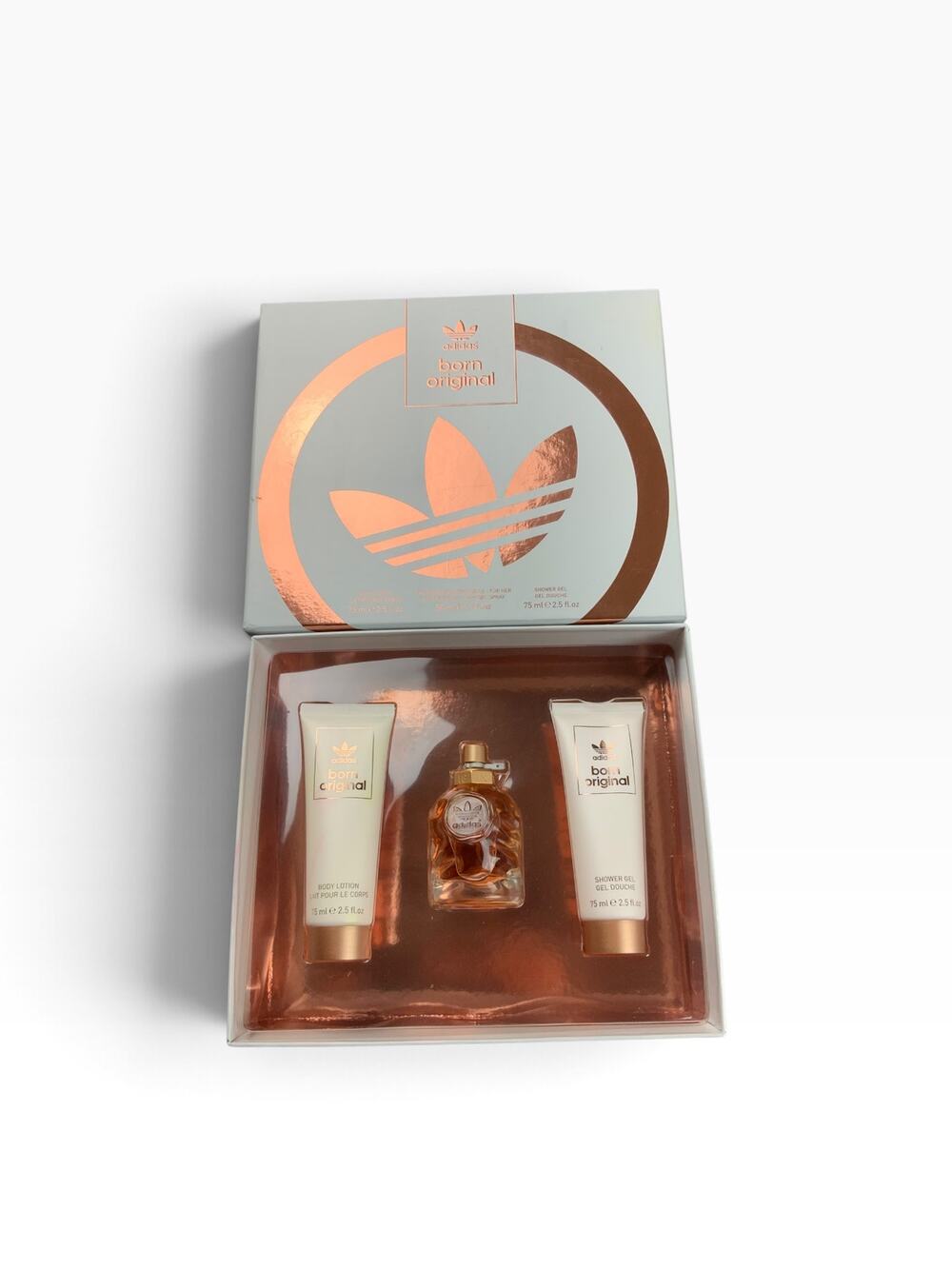 Adidas Born Original For Her 3pc Gift Set 1.7oz EDP Lotion Shower Gel NIB